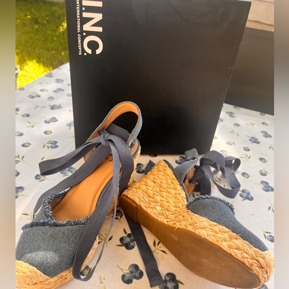 INC espadrilles size 6.5
Made for Macy’s
Moniqueef Denim, 6.5 M
4” heel - Picture 4 of 6